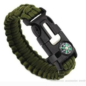 Paracord survival bracelet compass whistle scrapper/knife flint starter lot of 4